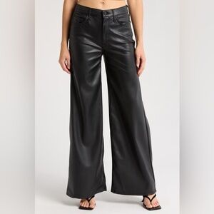 Mother The Undercover Faux Leather Wide Leg Pants‎ Wax On Wax Off Sz 30 Classic